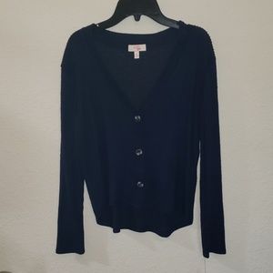 GB Girls navy blue button up long sleeve sweater